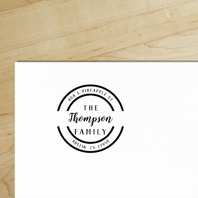 Benutzerdefiniert | Name der Familie | RÜCKSENDEAD Gummistempel ("Everyday is abundantly beautiful." 
Sincerely Best Wishes from Lucky Design World)