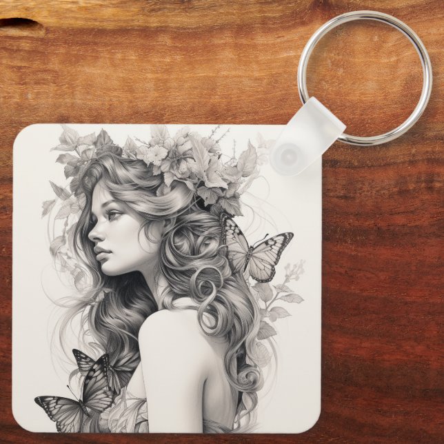 Benutzerdefiniert Niedlich zwei Foto doppelseitige Schlüsselanhänger (Rückseite)