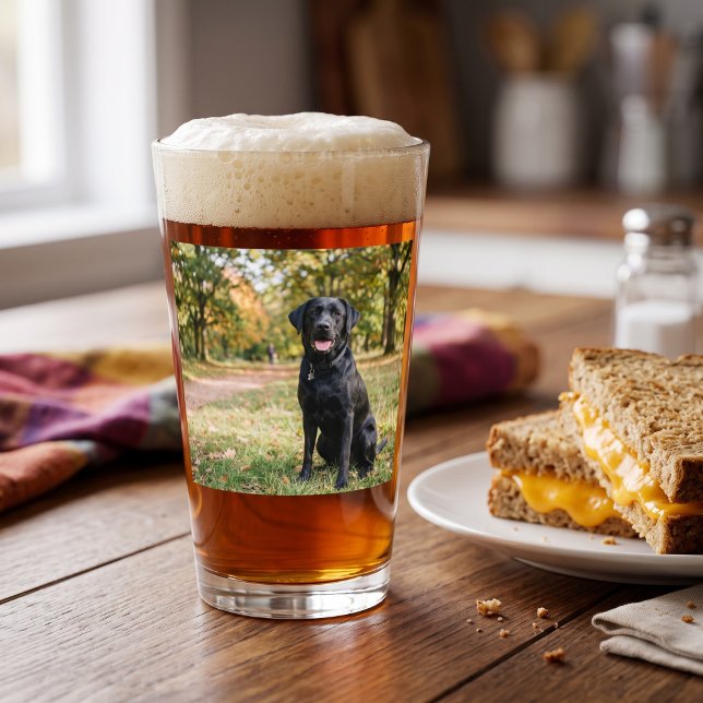 Benutzerdefiniert personalisiert (einseitig) glas (Make your own photo pint glass from Ricaso - Ideal photo gift idea. Custom beer glasses for gifting.)