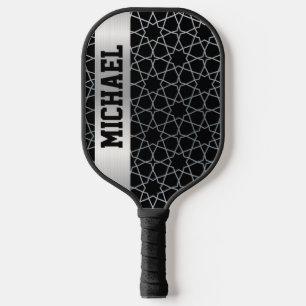 Benutzerdefiniert Personalisiert Schwarz und Silbe Pickleball Schläger