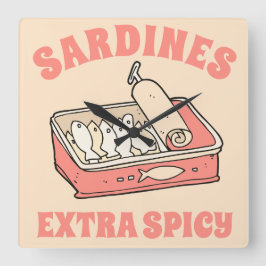 Benutzerdefiniert Portugal Lover Sardines Light Pi Quadratische Wanduhr