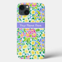 Benutzerdefiniert rosa, blau, gelb Primroses iPhon
