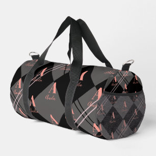 Benutzerdefiniert Rosa Grau Schwarz Personalisiert Duffle Bag