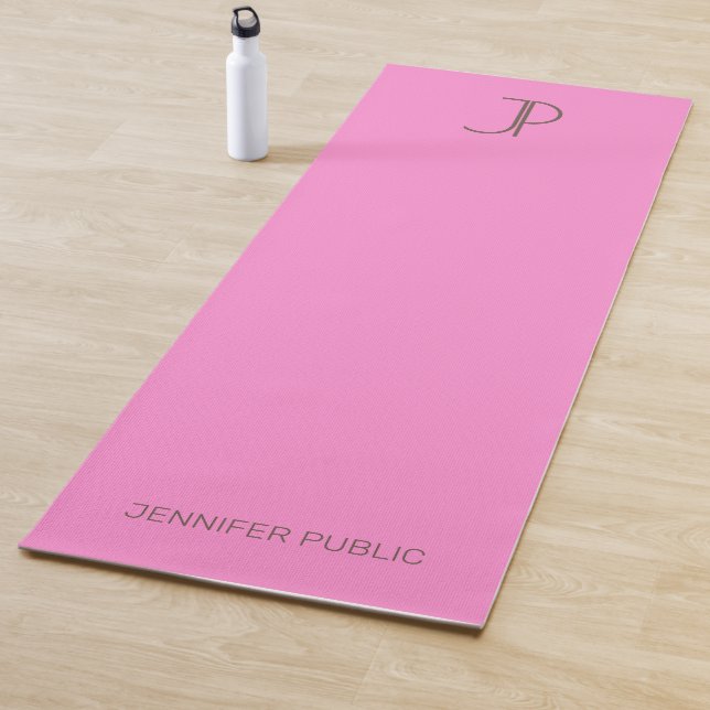 Benutzerdefiniert Rosa Mit Monogramm Trendy Yogamatte (Beispiel)