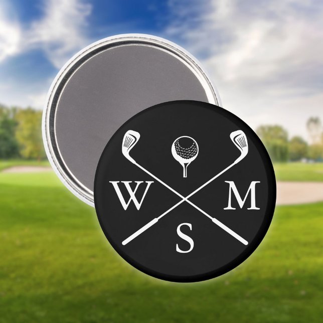 Benutzerdefiniert, schwarz und weiß magnet (Custom Monogram Black And White Magnet)