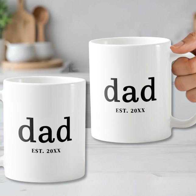 Benutzerdefiniert Schwarz Weiß Dad Gegründet Kaffeetasse (Dad Black White Personalized Father Coffee Mug)