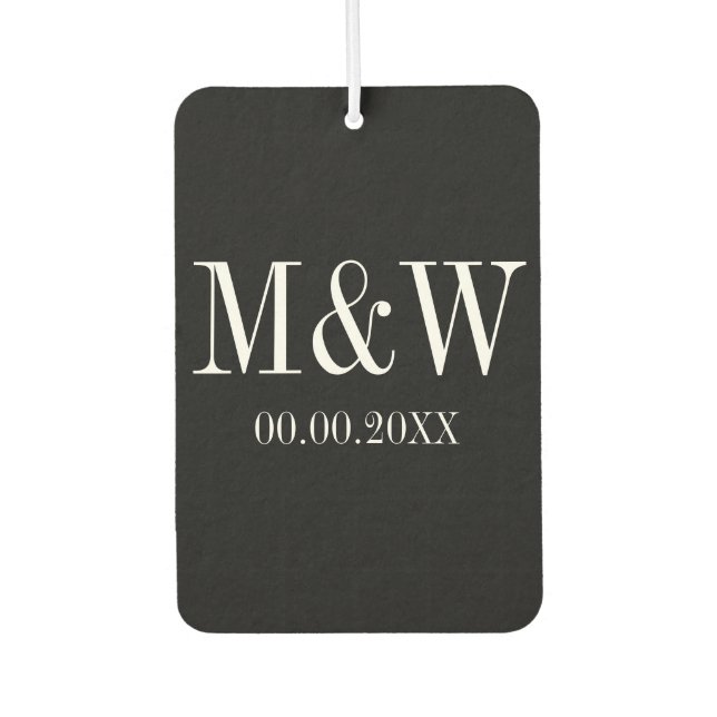 Benutzerdefiniert schwarz-weißes Herzkarosserieger Autolufterfrischer (Vorderseite)