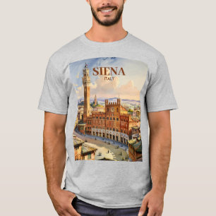 Benutzerdefiniert Siena Italien Reise Vintage Piaz T-Shirt