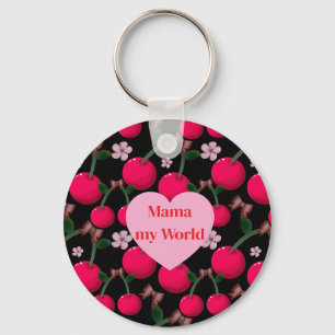 Benutzerdefiniert süße Mama Meine Welt Florale Kir Schlüsselanhänger