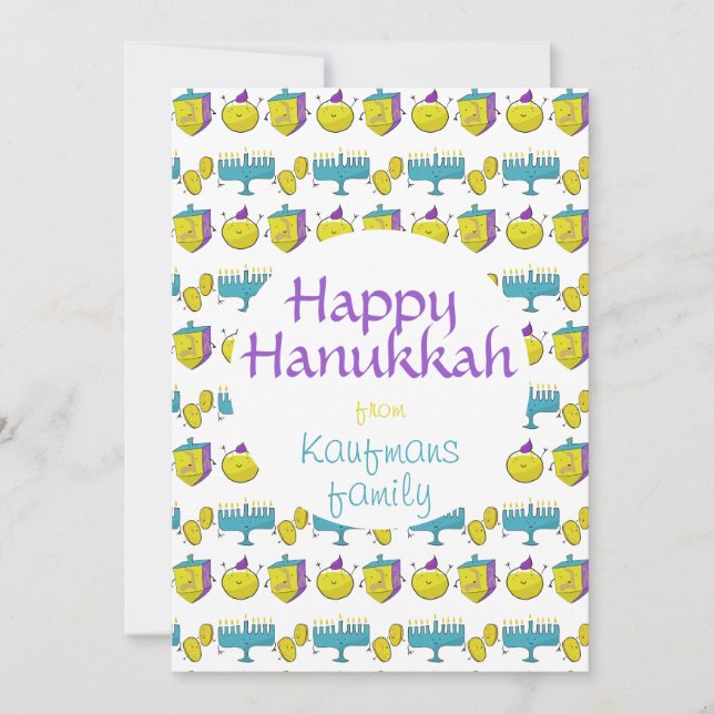 Benutzerdefiniert tragen Sie Ihren Namen Hanukkah  Einladung (Vorderseite)