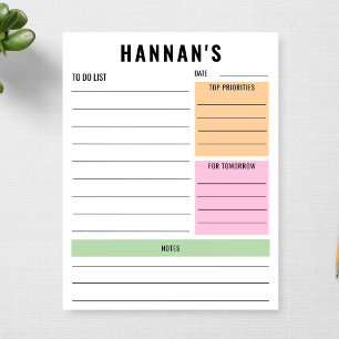 Benutzerdefiniert, um Personalisierten Tagesplaner Notizblock