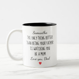 Benutzerdefiniert Vater an Tochter "Dich dabei beo Zweifarbige Tasse