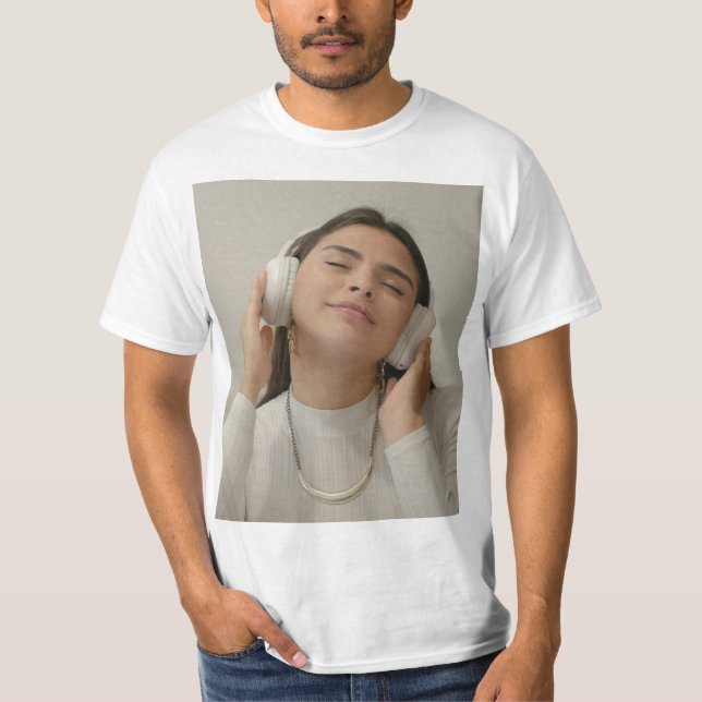Benutzerdefiniert Vollbild Foto Modern  T-Shirt (Vorderseite)