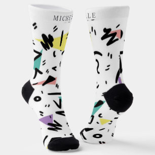 Benutzerdefiniert Weiß Schwarz Grün Pink Gelb Abst Socken