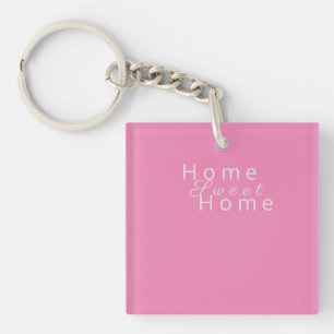 Benutzerdefiniert "Zuhause Sweet Zuhause" Rosa Schlüsselanhänger