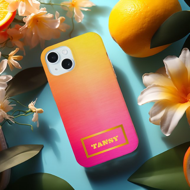 Benutzerdefiniert zwischen rosa und gelb samsung galaxy hülle (Sunset Pink, Orange and Yellow  Samsung22 Phone Case)