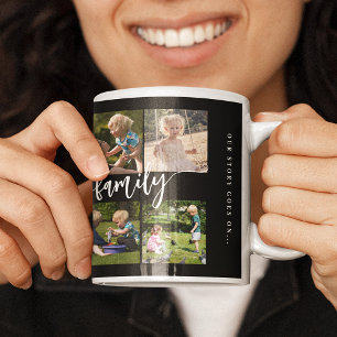 Benutzerdefinierte 10-Foto-Collage Ihr Text Famili Kaffeetasse
