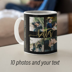 Benutzerdefinierte 10-Foto-Collage Ihr Text Skript Kaffeetasse