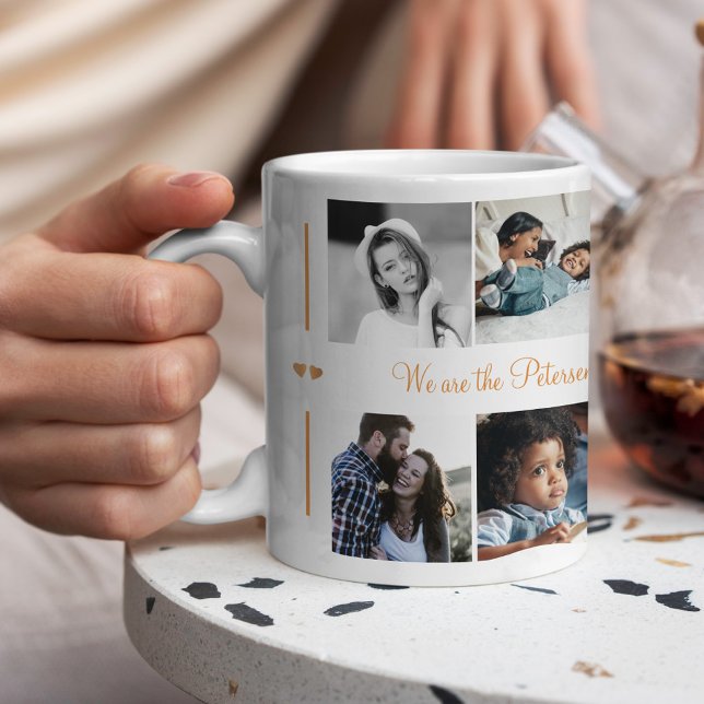 Benutzerdefinierte 10-Foto-Collage Ihre Textfamili Kaffeetasse (Von Creator hochgeladen)