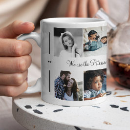 Benutzerdefinierte 10-Foto-Collage Ihre Textfamili Kaffeetasse