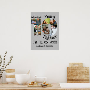 Benutzerdefinierte 10. Hochzeitsjubiläum 11 Fotos  Poster
