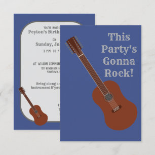 Benutzerdefinierte 12-String-Gitarren-Party Einlad Einladung
