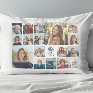 Benutzerdefinierte 17 BildCollage - Schwarz-weißer Kissenbezug