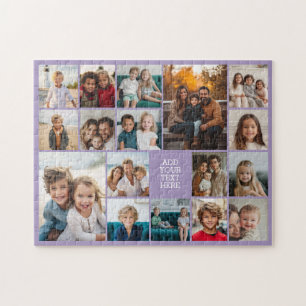 Benutzerdefinierte 17-Foto-Collage - weiß und lila Puzzle
