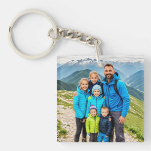 Benutzerdefinierte 1-Foto-Familie Schlüsselanhänger