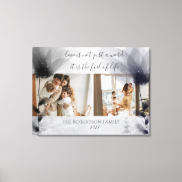 Benutzerdefinierte 2 Fotos mit Blumenüberlagerung Leinwanddruck