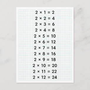 Benutzerdefinierte #2-Multiplikationstabelle (für Postkarte