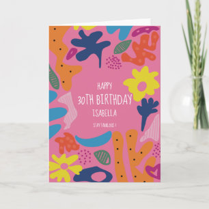 benutzerdefinierte 30. Geburtstag rosa moderne far Dankeskarte
