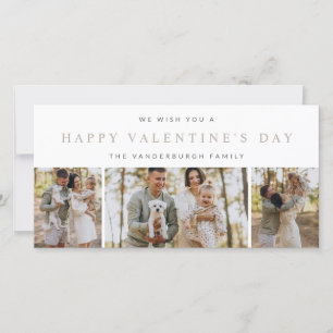 Benutzerdefinierte 3-Foto-Collage Frohen Valentins Feiertagskarte