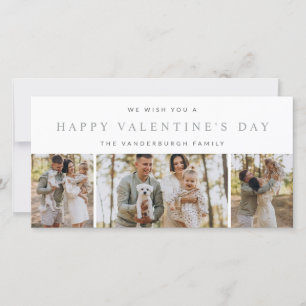 Benutzerdefinierte 3-Foto-Collage Frohen Valentins Feiertagskarte
