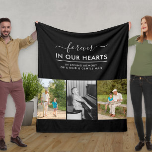 Benutzerdefinierte 3-Foto-Weiß in Speicherschwarz Fleecedecke