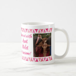 Benutzerdefinierte 3 Fotos & Text - rosa Wasserfar Kaffeetasse