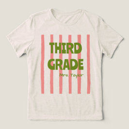 Benutzerdefinierte 3. Klasse Schulstreifen Lehrer  Tri-Blend Shirt