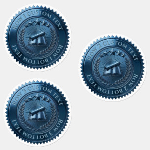 Benutzerdefinierte 3D-editierbare Blaue Folien-Zer Etiketten