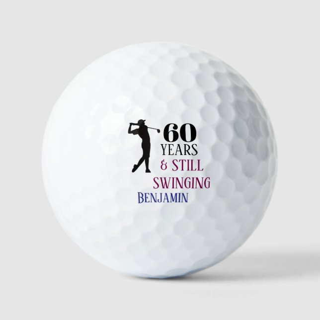 Benutzerdefinierte 40. 50. 60. 70. 80. Geburtstags Golfball (Vorderseite)
