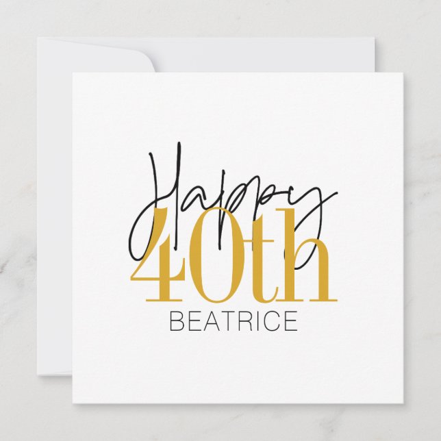 Benutzerdefinierte 40. Happy Birthday Card (Vorderseite)