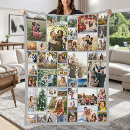 Benutzerdefinierte 42-Foto-Collage Fleecedecke