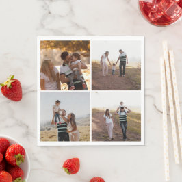 Benutzerdefinierte 4-Familien-Foto-Collage Persona Serviette