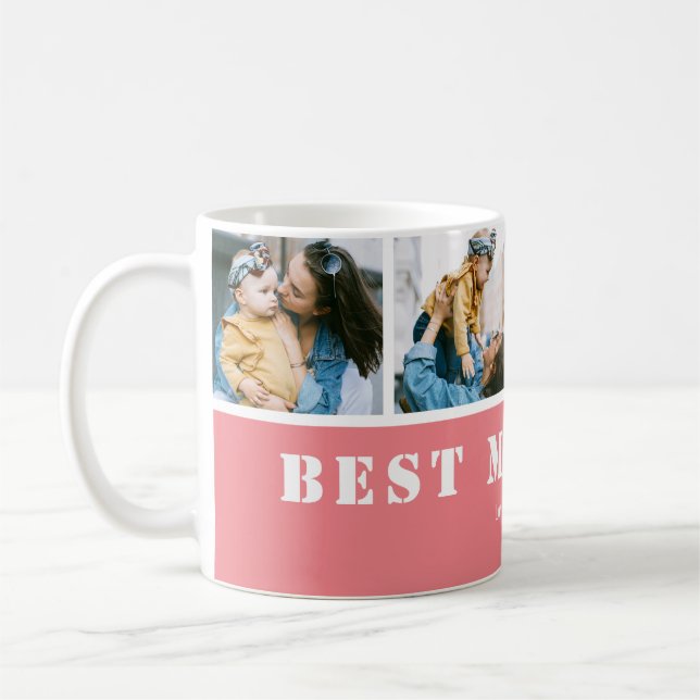 Benutzerdefinierte 4-Foto-Besten-Mutter-aller-Zeit Kaffeetasse (Links)