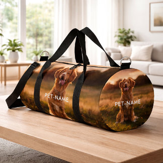 Benutzerdefinierte 4-Foto-Collage Haustier Hund 4  Duffle Bag