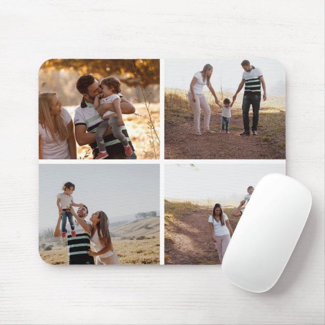 Benutzerdefinierte 4-Foto-Collage-Laptop-Hüllen Mousepad (Mit Mouse)
