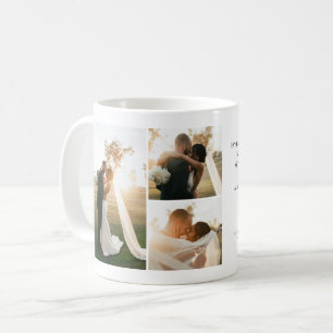 Benutzerdefinierte 4-Foto-Collage Paar Hochzeitsta Kaffeetasse