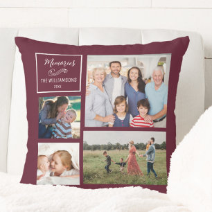 Benutzerdefinierte 4-Foto-Collage Personalisiert M Kissen
