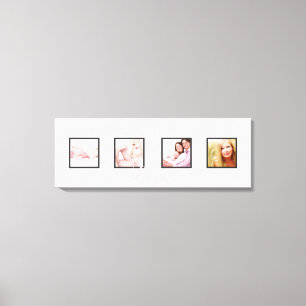 benutzerdefinierte 4-Foto-Frames DIY-Schriftart+Hi Leinwanddruck
