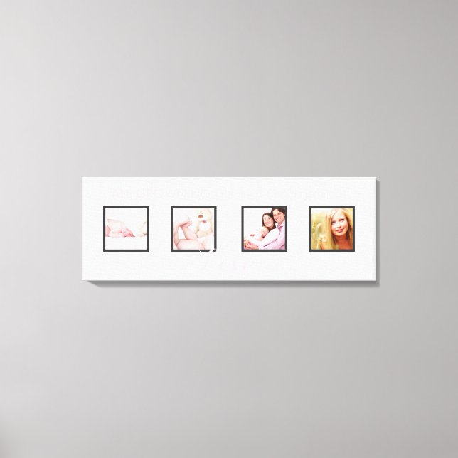 benutzerdefinierte 4-Foto-Frames DIY-Schriftart+Hi Leinwanddruck (Vorderseite)