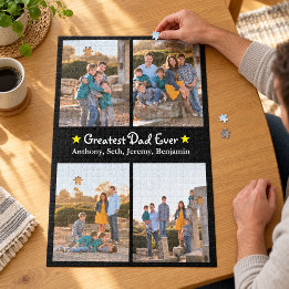 Benutzerdefinierte 4-Foto-Vorlage Größter Vater Al Puzzle